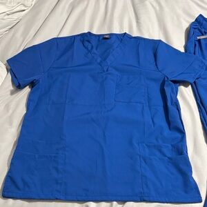 WOMEN XL ROYAL BLUE SCRUB SET